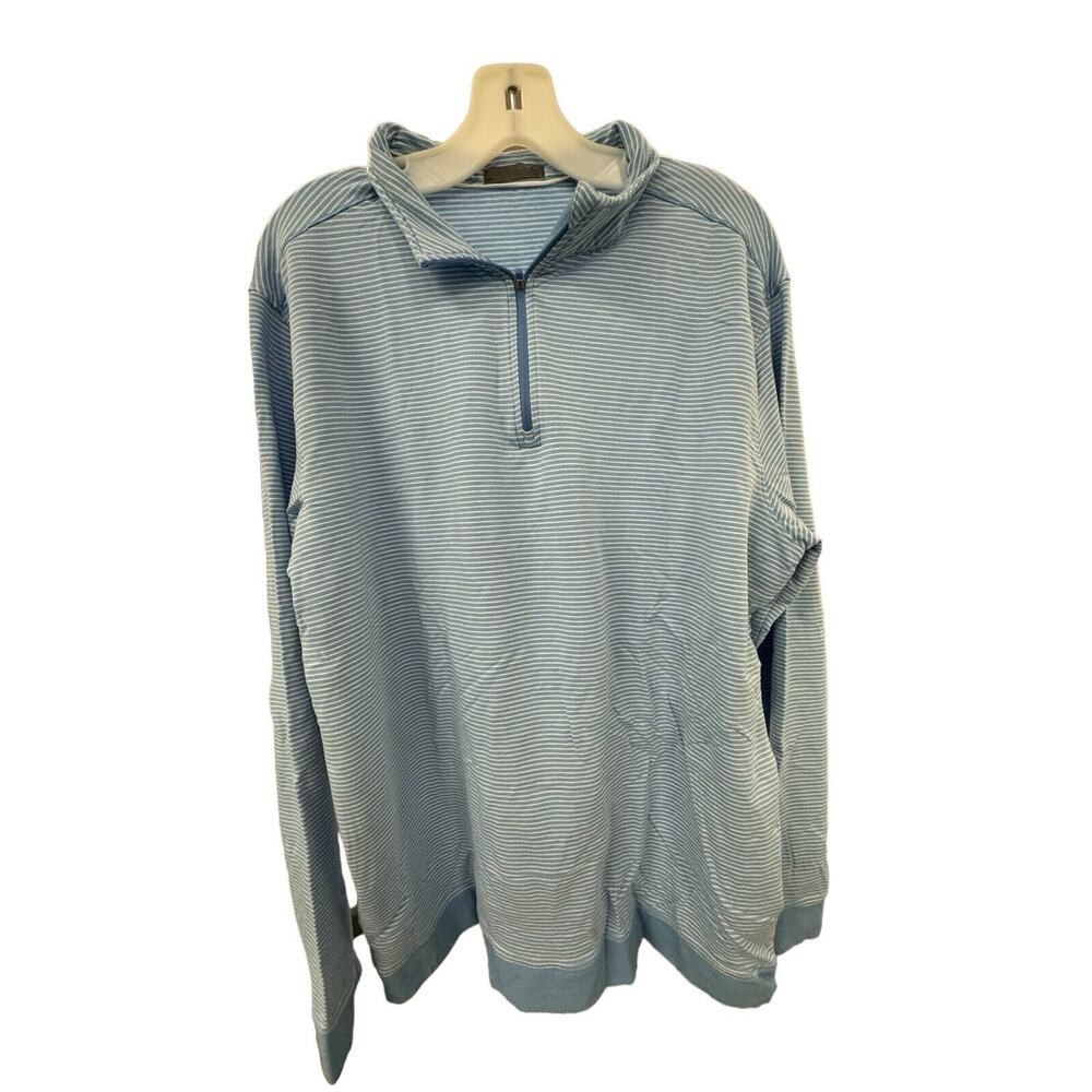 Tasc Quarter Zip Sweatshirt Mens XL Blue Long Sleeve Bamboo Organic Logo Casual